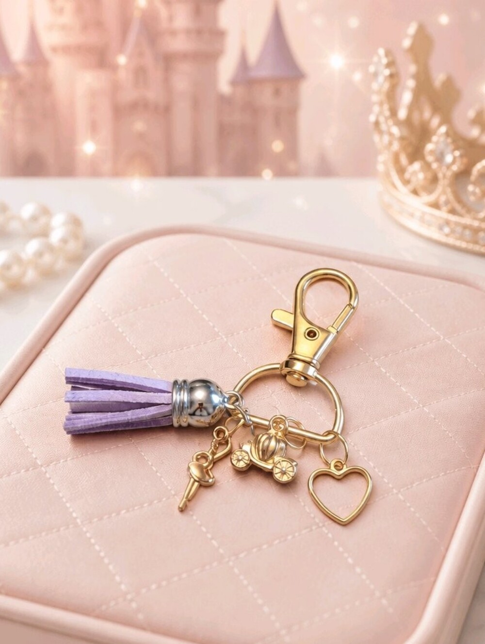 The Princess Carriage Handcrafted Purse Bag Zipper Charms Clip